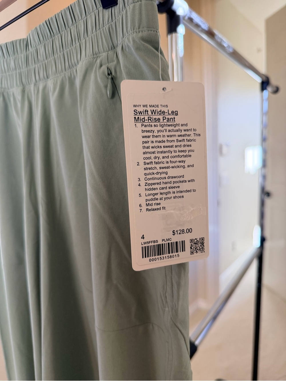 NWT Lululemon Swift Mid-Rise Wide-Leg Pant Palm Court PLMC Size 4 - Picture 8 of 9
